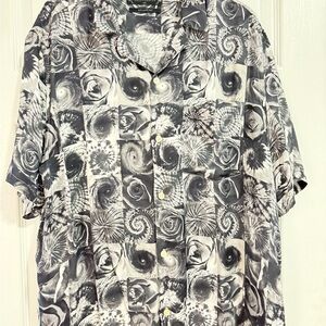 All Saints Monochrome Swirl Pattern Shirt